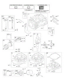 Camshaft, Crankshaft, Cylinder, Engine Sump, Lubrication, Piston Group parts for Briggs & Stratton Engine 121602-0521-B1 from AppliancePartsPros.com