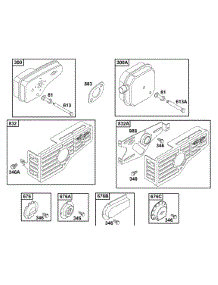 Muffler Groups parts for Briggs & Stratton Engine 121702-0203-03 from AppliancePartsPros.com