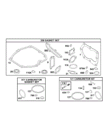 Kits / Gasket Sets parts for Briggs & Stratton Engine 121702-0222-01 from AppliancePartsPros.com