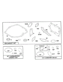 Gasket Sets parts for Briggs & Stratton Engine 121882-3426-01 from AppliancePartsPros.com