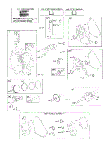 Camshaft, Crankcase Cover, Crankshaft, Cylinder, Lubrication, Piston Group parts for Briggs & Stratton Engine 121A12-0277-E1 from AppliancePartsPros.com