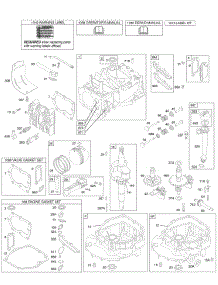 Camshaft, Crankshaft, Cylinder, Engine Sump, Kit / Gaskets, Lubrication, Piston Group, Valves parts for Briggs & Stratton Engine 121H82-0111-B1 from AppliancePartsPros.com