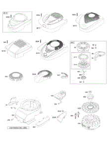 Blower Housing / Shrouds, Flywheel, Rewind Starter parts for Briggs & Stratton Engine 121K02-0115-E1 from AppliancePartsPros.com