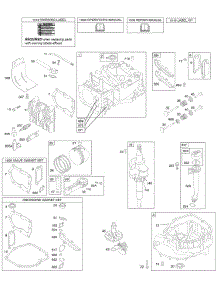Camshaft, Crankshaft, Cylinder, Engine Sump, Lubrication, Piston Group, Valves parts for Briggs & Stratton Engine 121K12-0111-E1 from AppliancePartsPros.com