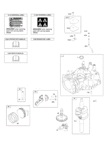Camshaft, Crankshaft, Cylinder, Operator's Manual, Piston / Rings / Connecting Rod, Warning Label parts for Briggs & Stratton Engine 121Q02-0111-F1 from AppliancePartsPros.com