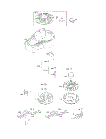Blower Housing, Cover / Guards, Flywheel, Rewind Starter parts for Briggs & Stratton Engine 121Q02-0128-F1 from AppliancePartsPros.com