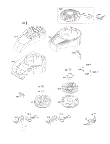 Blower Housing, Cover / Guards, Flywheel, Rewind Starter parts for Briggs & Stratton Engine 121R02-1339-F1 from AppliancePartsPros.com