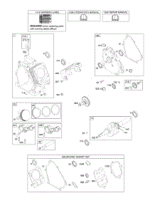 Camshaft, Crankcase Cover, Crankshaft, Cylinder, Lubrication, Piston Group parts for Briggs & Stratton Engine 122132-0110-E8 from AppliancePartsPros.com