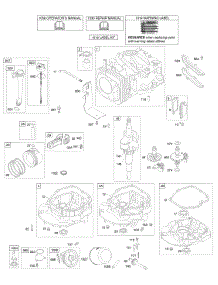 Camshaft, Crankshaft, Cylinder, Engine Sump, Lubrication, Piston Group parts for Briggs & Stratton Engine 122672-0142-B1 from AppliancePartsPros.com