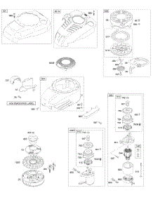 Blower Housing / Shrouds, Elecrtic Starter, Flywheel, Rewind Starter parts for Briggs & Stratton Engine 122672-0180-B1 from AppliancePartsPros.com