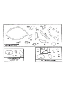 Gasket Sets parts for Briggs & Stratton Engine 122702-0125-01 from AppliancePartsPros.com