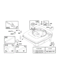 Fuel Tank Assy, Hoses parts for Briggs & Stratton Engine 122702-3216-01 from AppliancePartsPros.com