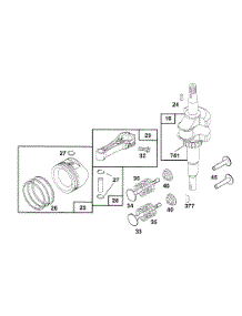 Crankshaft, Piston Group parts for Briggs & Stratton Engine 122802-0433-03 from AppliancePartsPros.com