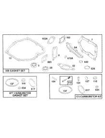 Gasket Sets parts for Briggs & Stratton Engine 122802-3412-01 from AppliancePartsPros.com