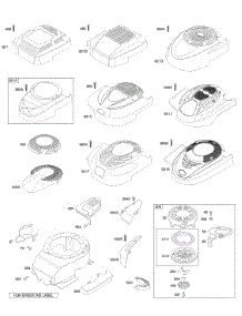 Blower Housing / Shrouds, Rewind Starter parts for Briggs & Stratton Engine 122K02-0158-E1 from AppliancePartsPros.com