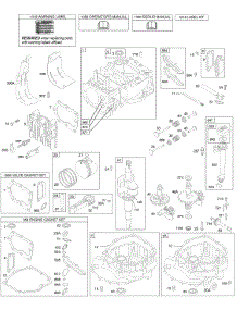 Camshaft, Crankshaft, Cylinder, Engine Sump, Lubrication, Piston Group, Valves parts for Briggs & Stratton Engine 122K02-0412-E1 from AppliancePartsPros.com