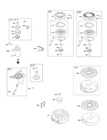 Electric Starter, Flywheel, Rewind Starter parts for Briggs & Stratton Engine 122L02-4112-F1 from AppliancePartsPros.com