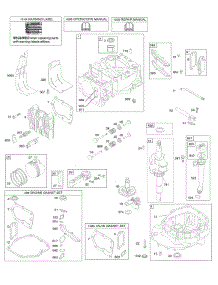 Camshaft, Crankshaft, Cylinder, Engine Sump, Lubrication, Piston Group, Valves parts for Briggs & Stratton Engine 122M02-0160-F1 from AppliancePartsPros.com