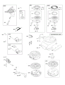 Air Vane, Blower Housing, Electric Starter, Flywheel, Ignition & Armature, Rewind Starter parts for Briggs & Stratton Engine 122M02-1012-F1 from AppliancePartsPros.com