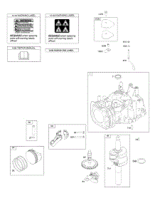 Camshaft, Crankshaft, Cylinder, Operator's Manual, Piston / Rings / Connecting Rod, Warning Label parts for Briggs & Stratton Engine 122Q02-0160-B1 from AppliancePartsPros.com