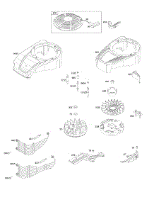Blower Housing, Cover / Guards, Flywheel, Rewind Starter parts for Briggs & Stratton Engine 122Q02-0179-H1 from AppliancePartsPros.com