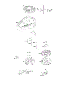 Blower Housing, Cover / Guards, Flywheel, Rewind Starter parts for Briggs & Stratton Engine 122R05-0117-B1 from AppliancePartsPros.com