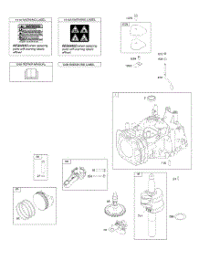 Camshaft, Crankshaft, Cylinder, Operator's Manual, Piston / Rings / Connecting Rod, Warning Label parts for Briggs & Stratton Engine 122S07-0013-H1 from AppliancePartsPros.com