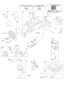 Camshaft, Crankshaft, Cylinder, Engine Sump, Lubrication, Piston Group, Valves parts for Briggs & Stratton Engine 122T05-5984-B1 from AppliancePartsPros.com