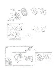 Blower Housing, Flywheel, Rewind Starter parts for Briggs & Stratton Engine 123337-0050-E1 from AppliancePartsPros.com