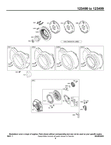 Blower Housing / Shrouds, Flywheel, Rewind Group parts for Briggs & Stratton Engine 123432-0267-E2 from AppliancePartsPros.com