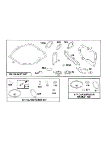 Gasket Sets parts for Briggs & Stratton Engine 123702-0141-01 from AppliancePartsPros.com