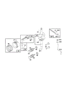 Crankshaft, Piston Group parts for Briggs & Stratton Engine 123802-0464-01 from AppliancePartsPros.com