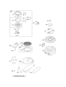 Blower Housing / Shrouds, Flywheel, Rewind Starter parts for Briggs & Stratton Engine 123H02-0100-B1 from AppliancePartsPros.com