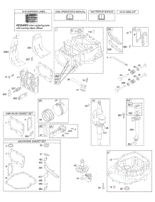 Camshaft, Crankshaft, Cylinder, Engine Sump, Kit / Gasket, Lubrication, Piston Group, Valves parts for Briggs & Stratton Engine 123K02-0125-E1 from AppliancePartsPros.com