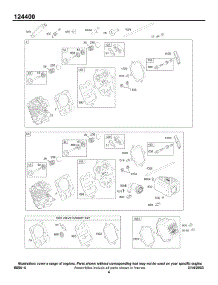 Head Group, Kits / Gaskets - Valve parts for Briggs & Stratton Engine 124432-0119-E1 from AppliancePartsPros.com