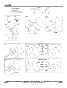 Crankcase Cover / Sump, Cylinder Group, Kits / Gaskets - Engine parts for Briggs & Stratton Engine 124432-0150-E1 from AppliancePartsPros.com
