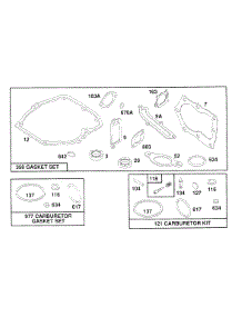 Gasket Sets parts for Briggs & Stratton Engine 124702-0157-01 from AppliancePartsPros.com