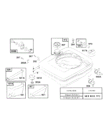 Fuel Tank Assy, Hoses parts for Briggs & Stratton Engine 124702-0207-01 from AppliancePartsPros.com