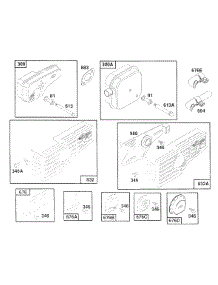 Mufflers And Deflectors parts for Briggs & Stratton Engine 124702-0465-99 from AppliancePartsPros.com