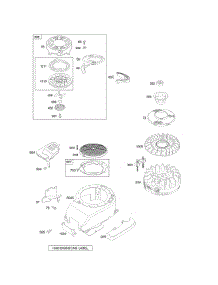 Blower Housing / Shrouds, Flywheel, Rewind Starter parts for Briggs & Stratton Engine 124H82-0111-B1 from AppliancePartsPros.com