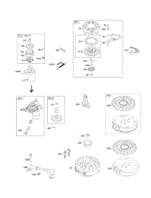 Electric Starter, Flywheel, Rewind Starter parts for Briggs & Stratton Engine 124L02-0645-F2 from AppliancePartsPros.com