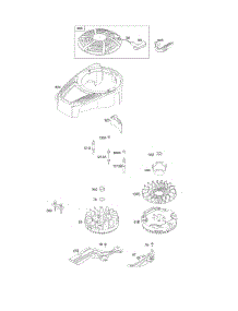 Blower Housing, Cover / Guards, Flywheel, Rewind Starter parts for Briggs & Stratton Engine 124Q02-0124-F1 from AppliancePartsPros.com