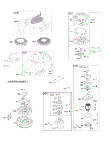Blower Housing / Shrouds, Electric Starter, Flywheel, Rewind Starter parts for Briggs & Stratton Engine 125602-0114-E2 from AppliancePartsPros.com