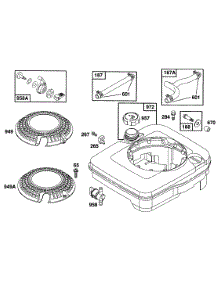 Fuel Tank Assy,Covers, Hoses parts for Briggs & Stratton Engine 125702-0114-01 from AppliancePartsPros.com