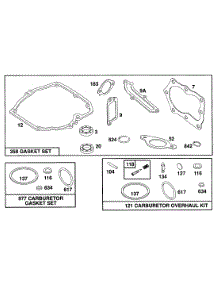Gasket Sets parts for Briggs & Stratton Engine 125702-0115-01 from AppliancePartsPros.com