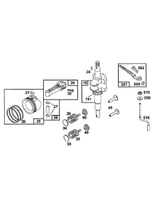 Crankshaft, Piston Group parts for Briggs & Stratton Engine 125702-0115-02 from AppliancePartsPros.com