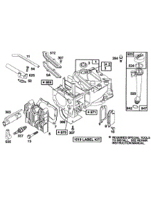Cylinder,Cyl. Head,Oil Fill parts for Briggs & Stratton Engine 125702-3101-01 from AppliancePartsPros.com