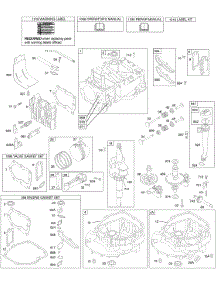 Camshaft, Crankshaft, Cylinder, Engine Sump, Kit / Gasket, Lubrication, Piston Group, Valves parts for Briggs & Stratton Engine 125H02-0100-B1 from AppliancePartsPros.com