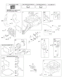 Camshaft, Crankshaft, Cylinder, Engine Sump, Kit / Gasket, Lubrication, Piston Group, Valves parts for Briggs & Stratton Engine 125K05-1071-E1 from AppliancePartsPros.com