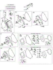 Crankcase Cover / Sump, Cylinder, Kits / Gaskets - Engine parts for Briggs & Stratton Engine 126402-0191-E1 from AppliancePartsPros.com